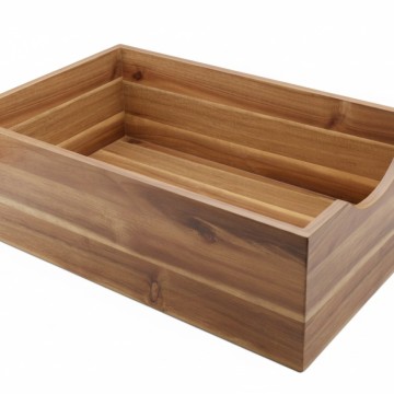 Acacia Wood Rectangular Storage Bin - Versatile & Sustainable Organizer